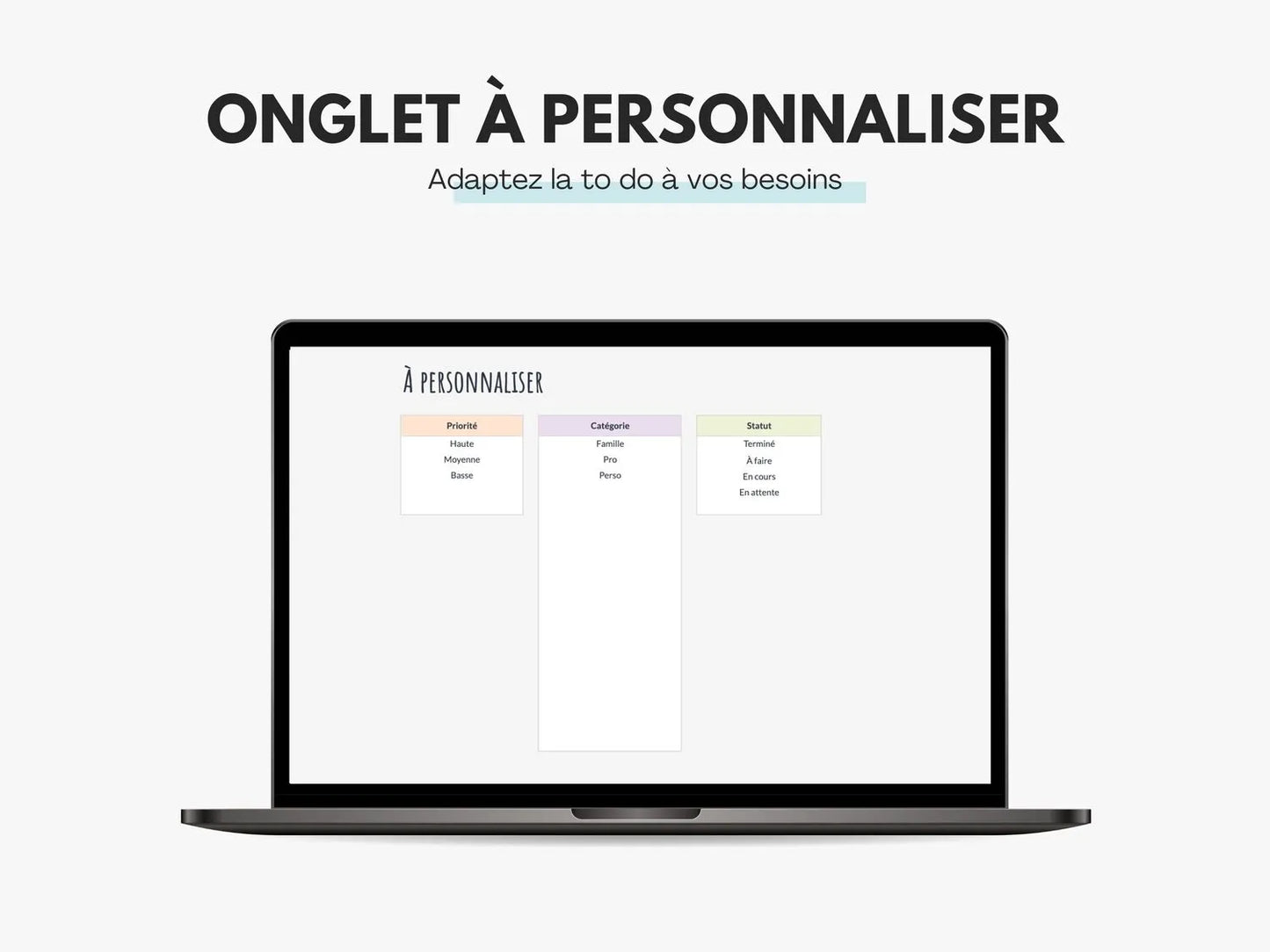 Personnalisez votre to do list Google sheets