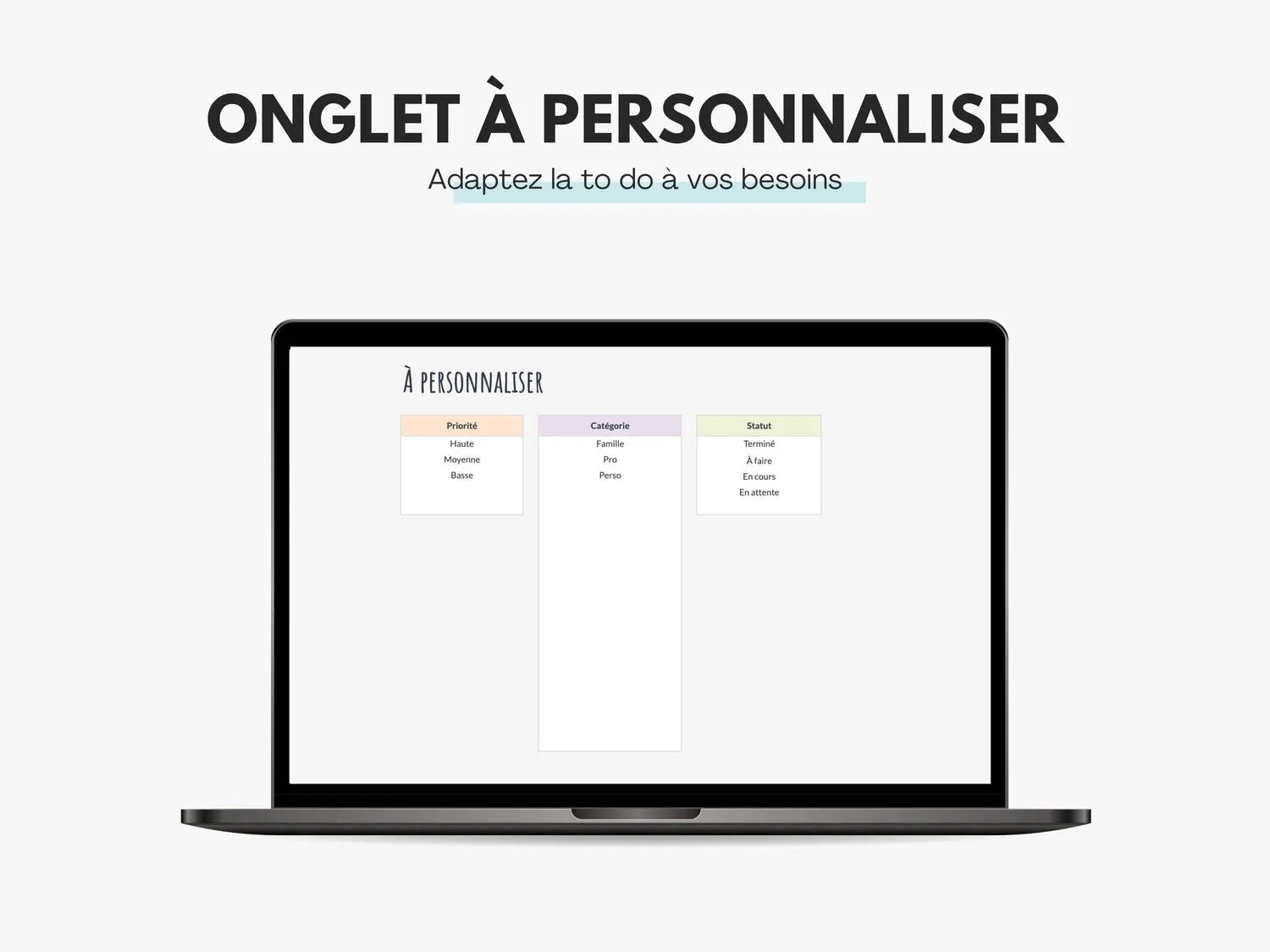 Personnalisez votre to do list Google sheets