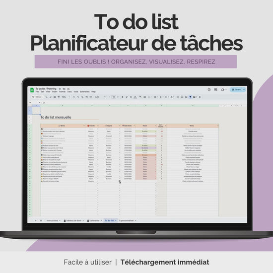 Vidéo To-do list - tableau de bord et calendrier automatisé