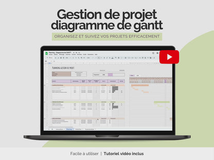 Tableau gestion de projet - diagramme de gantt