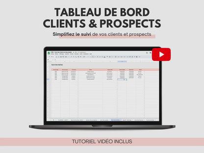 Tableau de bord CRM clients et prospects Google sheets