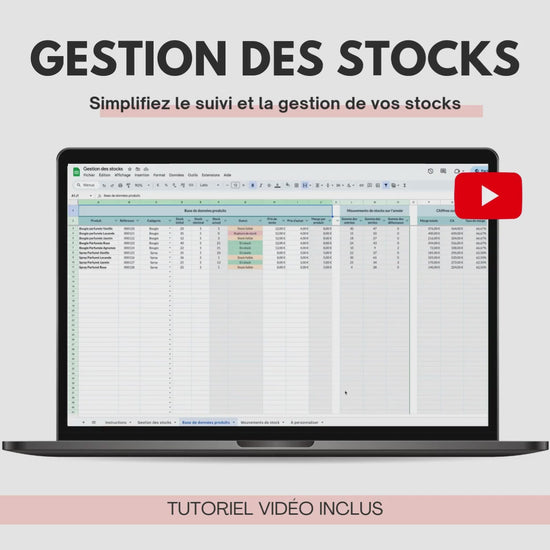 Tableau gestion des stocks sur Excel et Google sheets