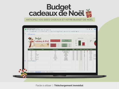 Planificateur cadeaux de Noël suivi budget