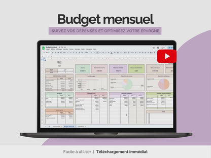 Tableau budget mensuel | Suivi des finances